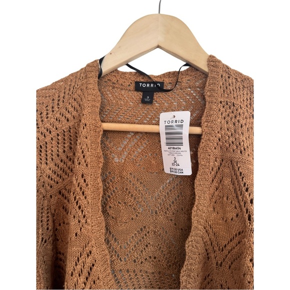 Women’s Torrid brown tie sweater size 3 - Picture 2 of 3
